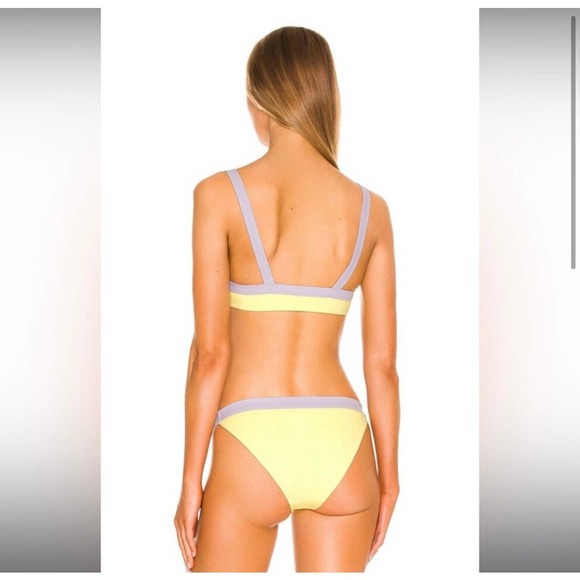 NWT revolve Onia Lina bikini bathing suit top lemon lime/lavender size medium - Picture 2 of 4